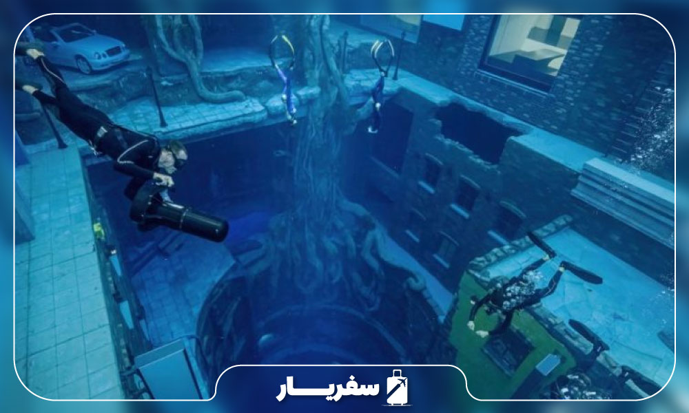 غواصی در دیپ دایو عمیق‌ترین استخر جهان