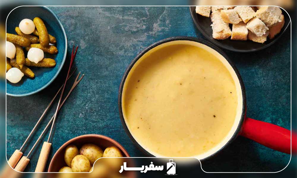 غذای محلی و سنتی پنیر فوندروی سوئیس