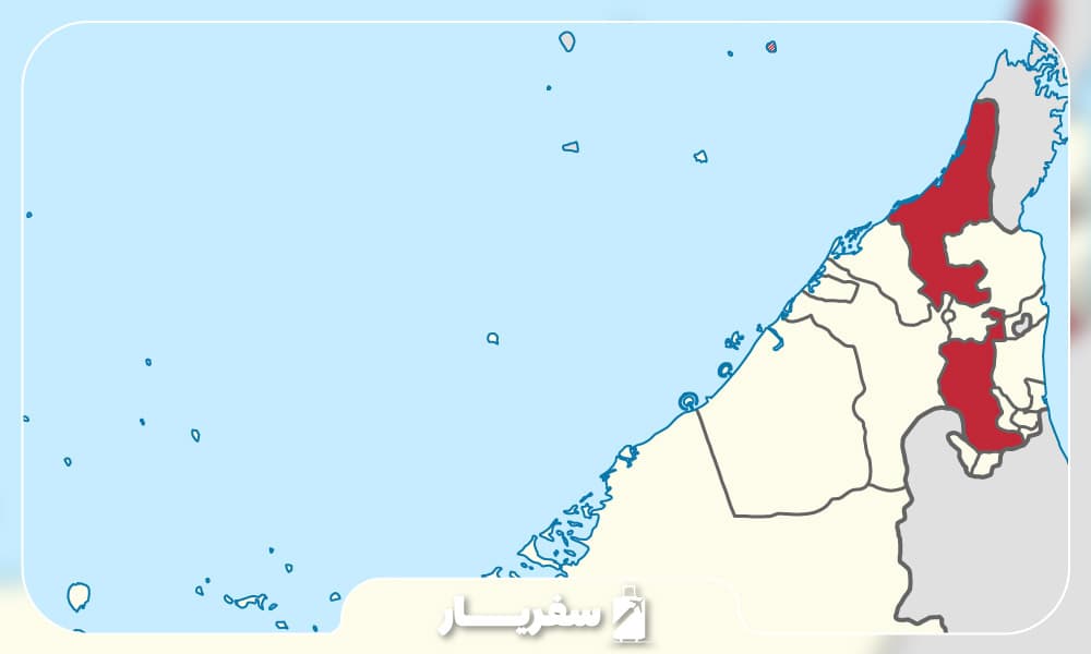 راس الخیمه روی نقشه جغرافیایی