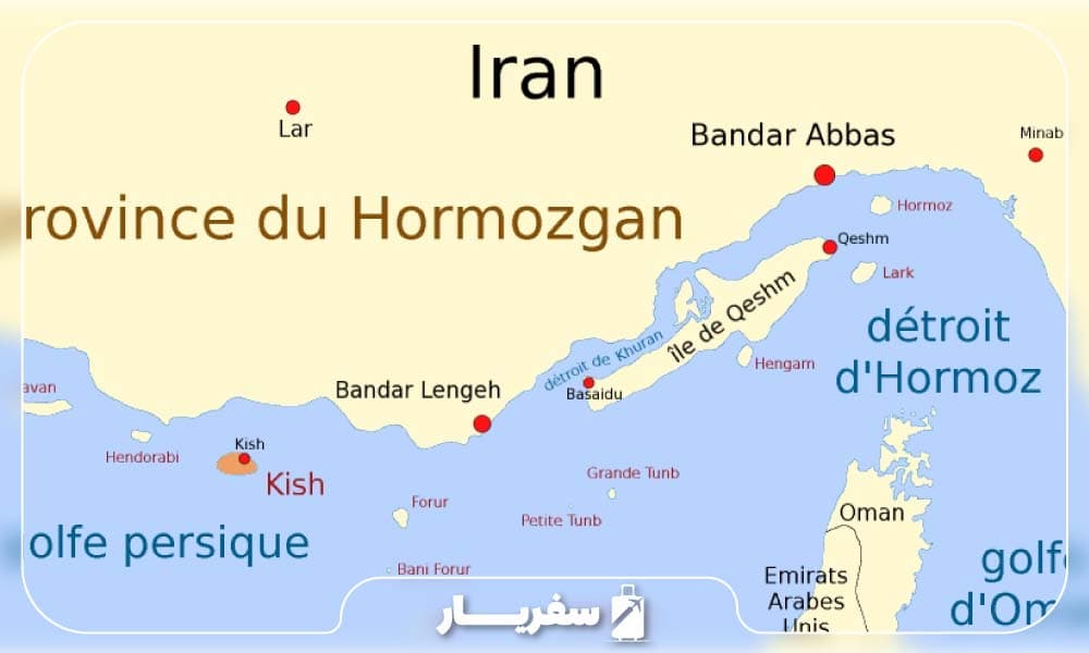 کیش بر روی نقشه