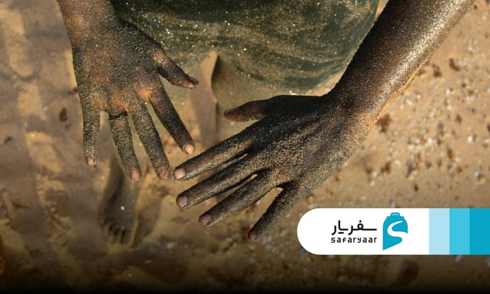 درخشش عجیب ماسه ها در نور روز